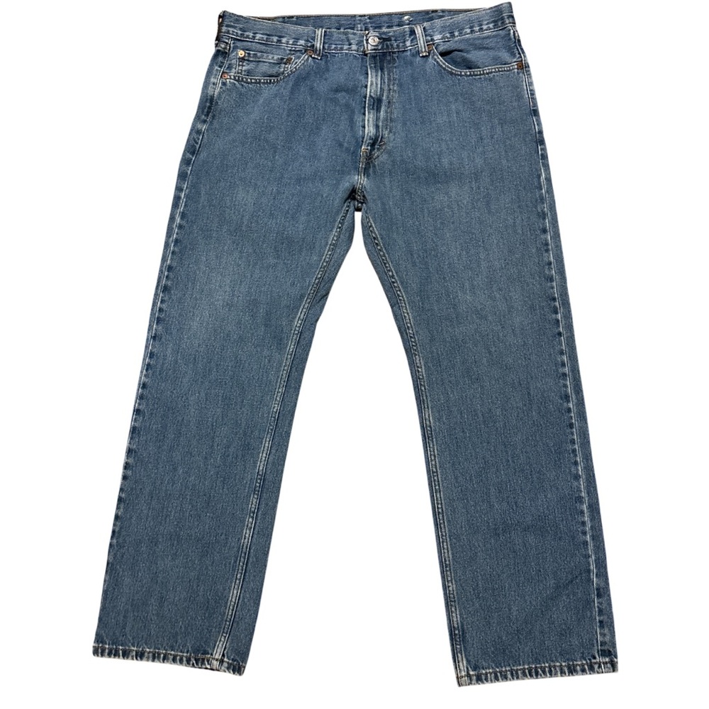 Levi's 505 Blue Straight Cotton Classic Timeless Design Jeans 38x30 - Picture 3 of 5